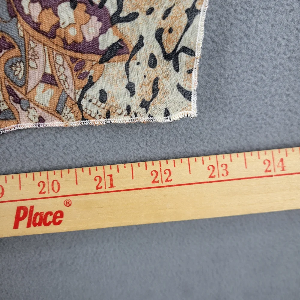 Animal‎ Print Paisley Sheer Scarf Beige Tan 23 Inch Square Vintage Style